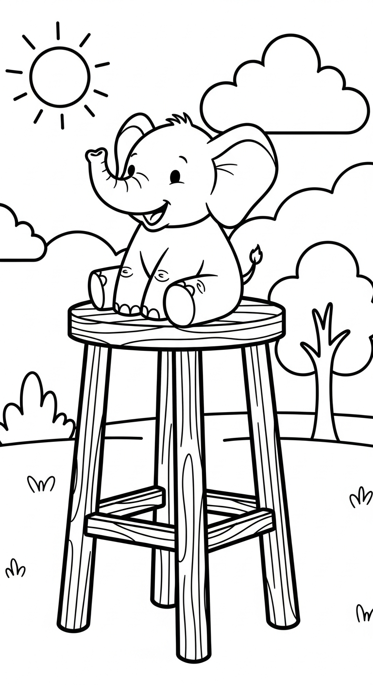coloriage Éléphant updated pour enfant de 3 ans