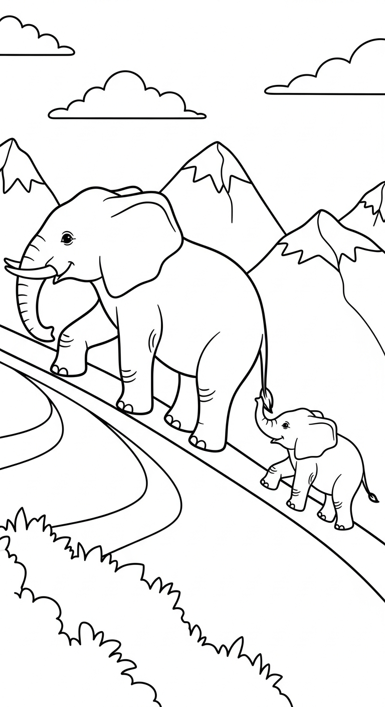 coloriage Éléphant updated a colorier en ligne 2
