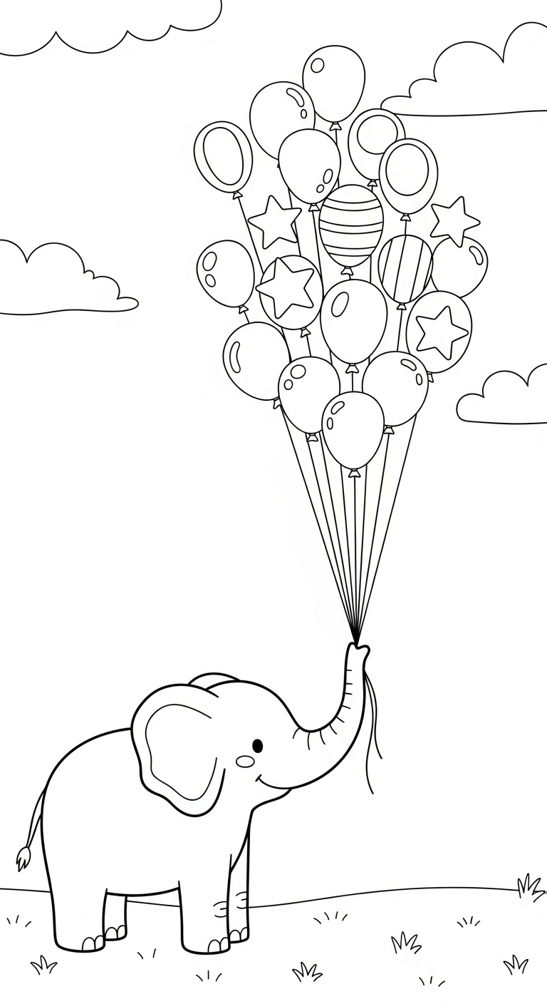 coloriage Éléphant updated et découpage à imprimer 1