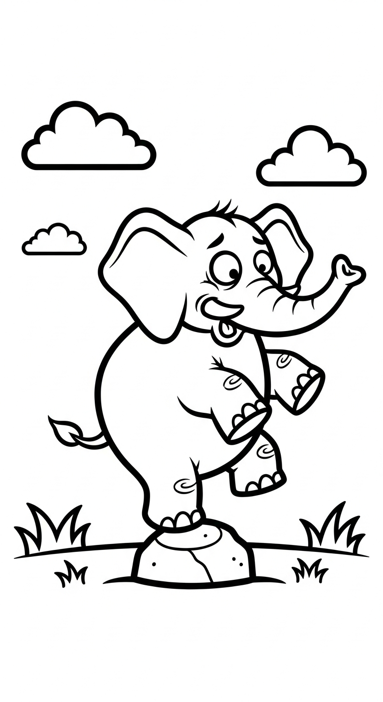 coloriage Éléphant updated pour enfant de 5 ans