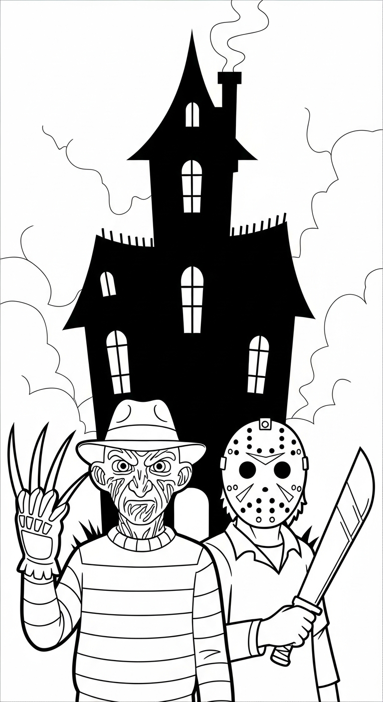 coloriage Freddy Krueger pour enfants a imprimer gratuit