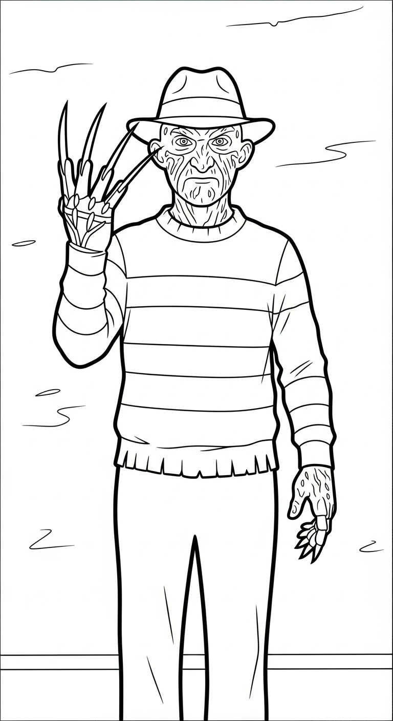 imprimer coloriage Freddy Krueger