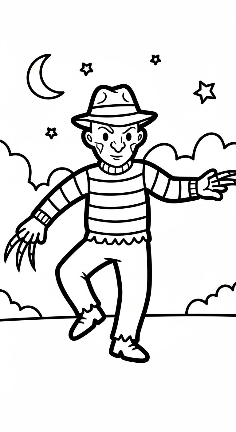 coloriage Freddy Krueger pour enfant de 8 ans