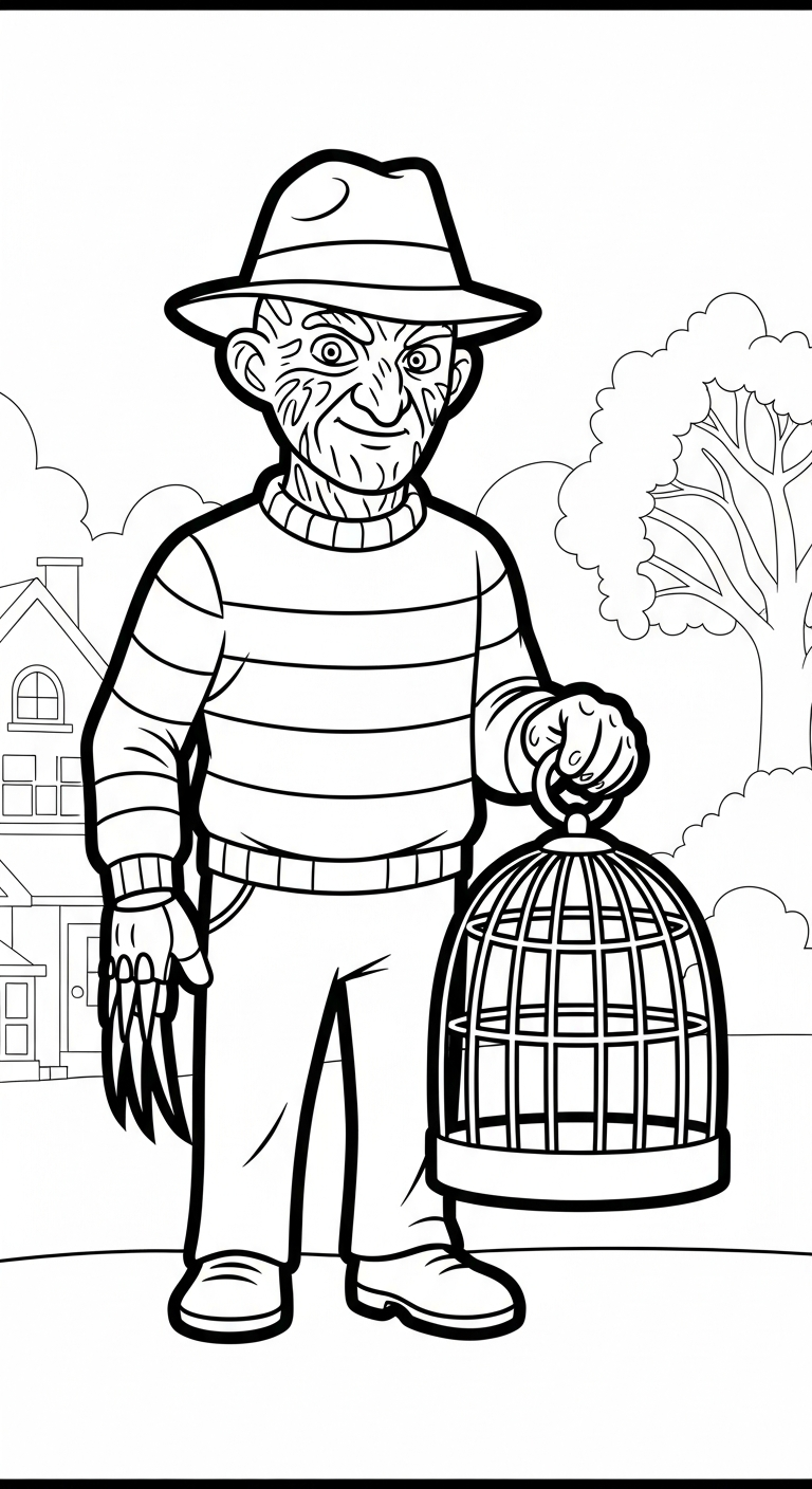 image pour coloriage Freddy Krueger enfant