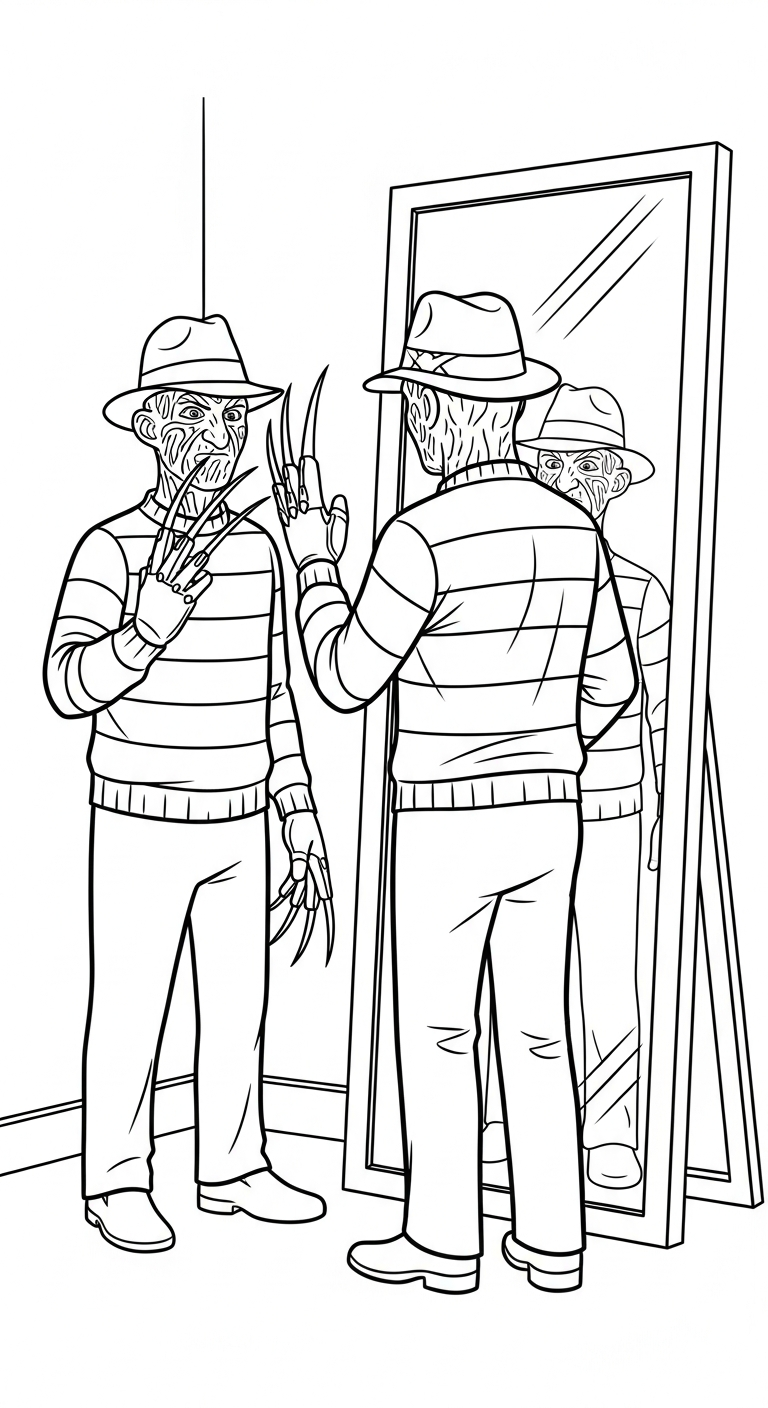 coloriage Freddy Krueger pour enfant de 5 ans