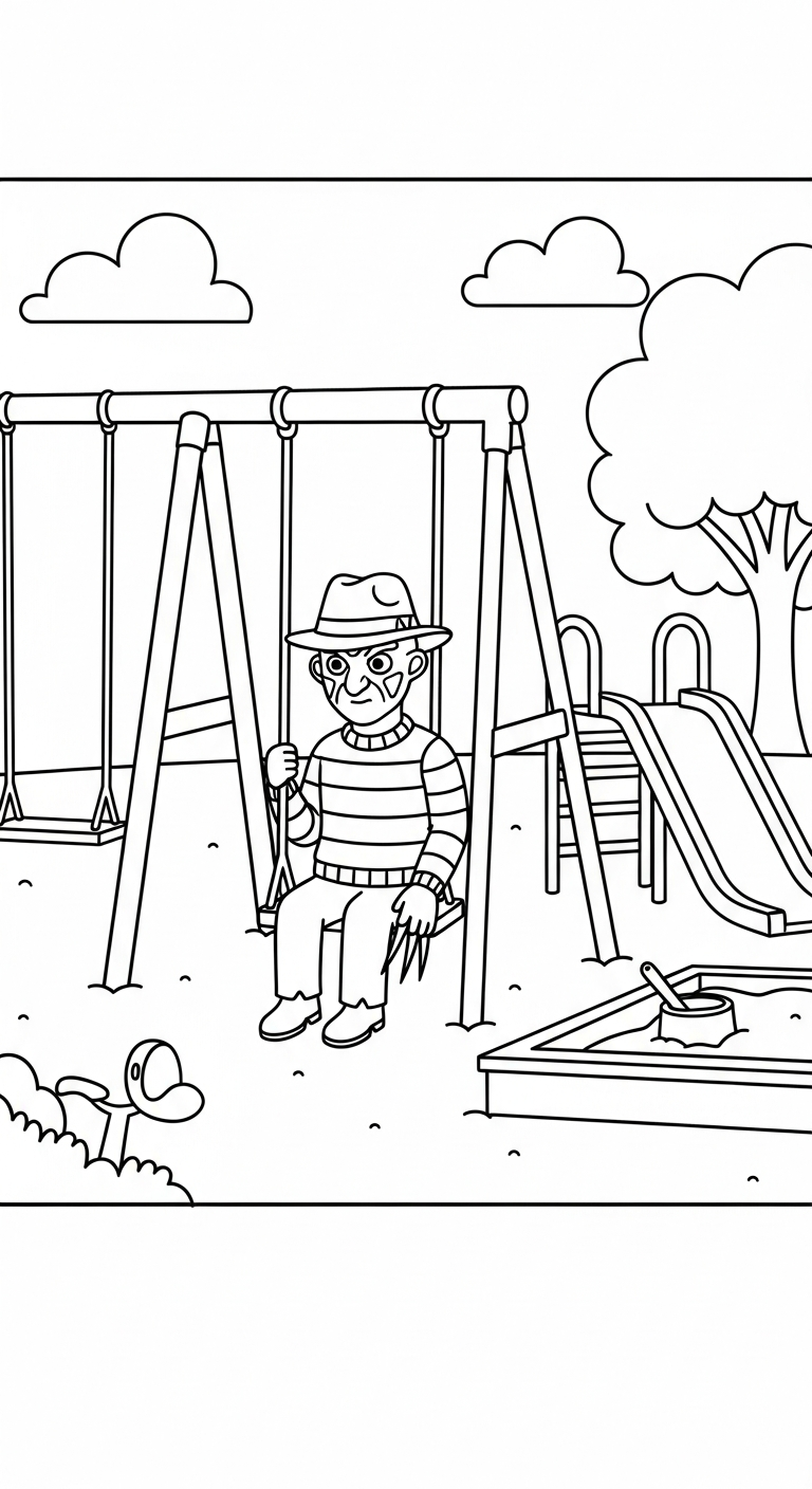 coloriage Freddy Krueger pour enfant de 5 ans 1