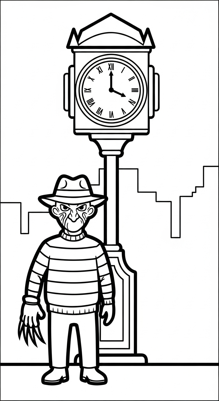 coloriage Freddy Krueger a colorier en ligne gratuitement