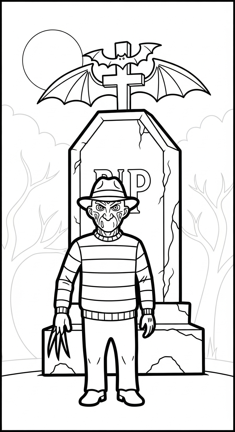 coloriage Freddy Krueger gratuit en ligne