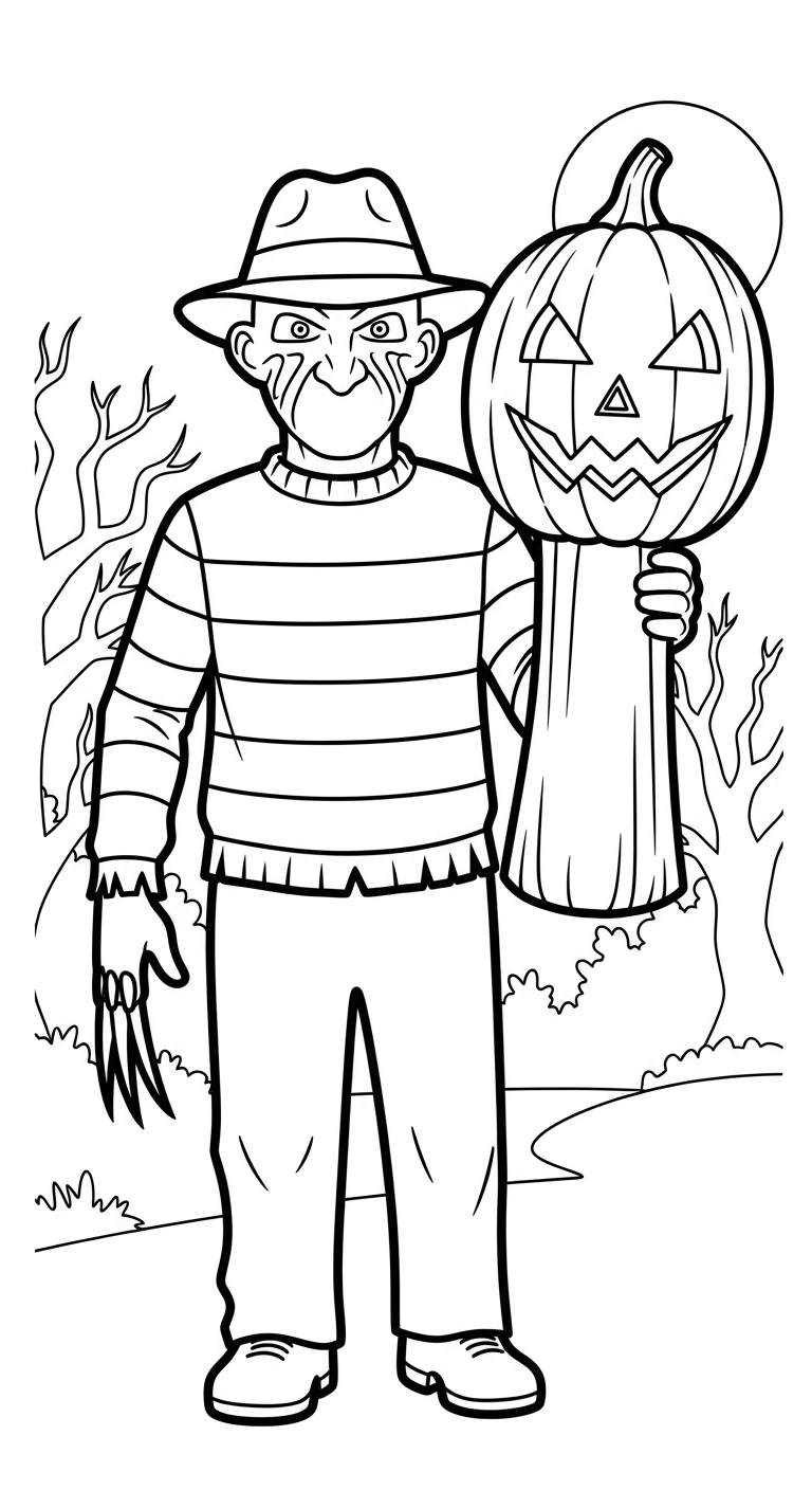 coloriage Freddy Krueger pour enfant de 10 ans 1