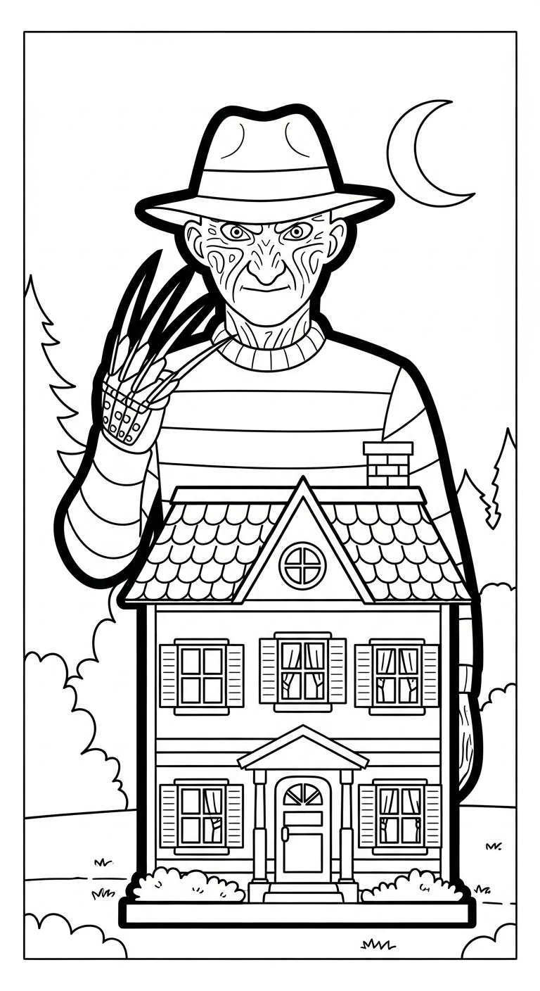 coloriage Freddy Krueger pour primaire 1