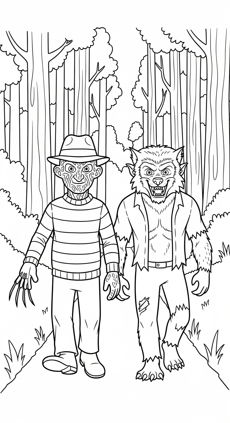 coloriage Freddy Krueger et découpage à imprimer 1