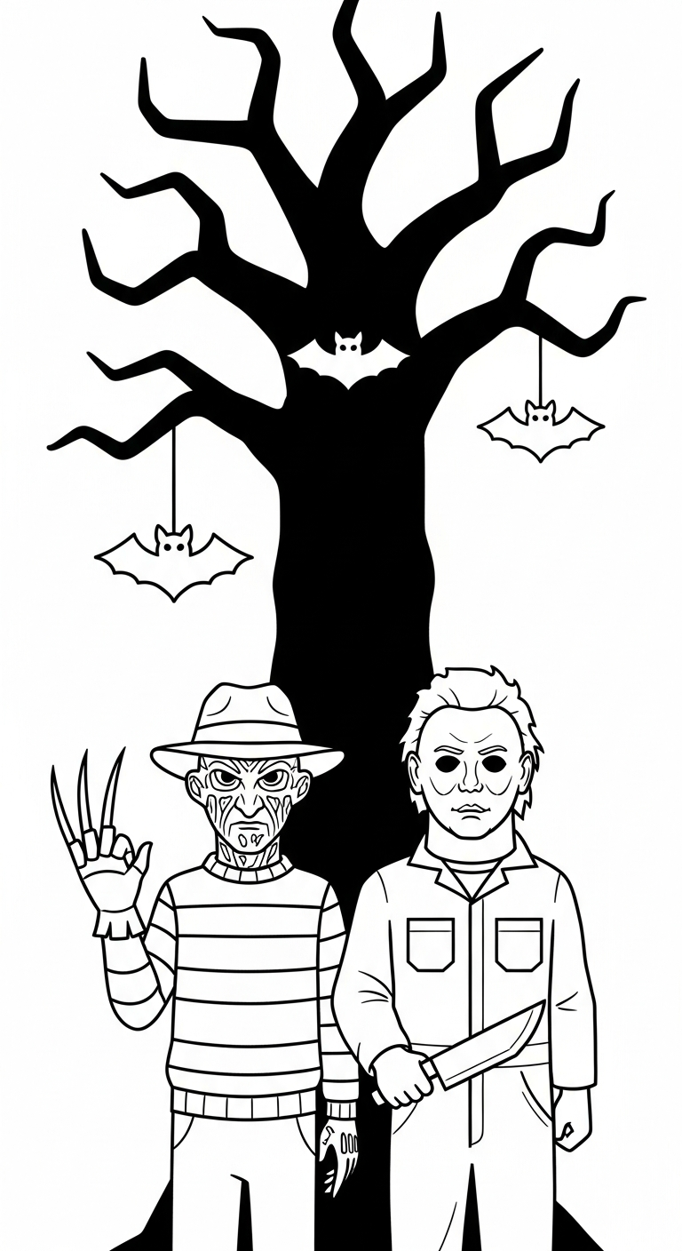 coloriage Freddy Krueger pour enfant de 2 ans