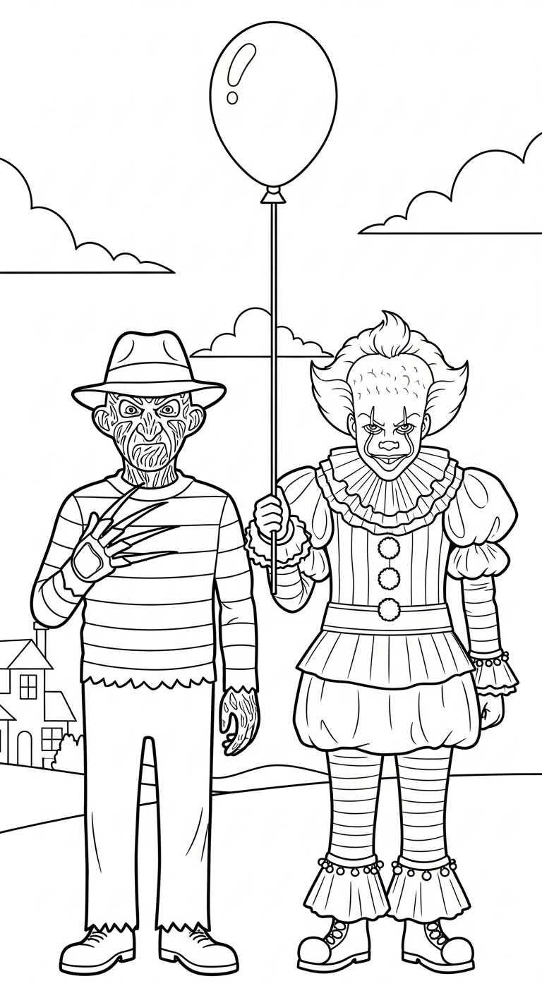 coloriage Freddy Krueger à imprimer pdf gratuit 2