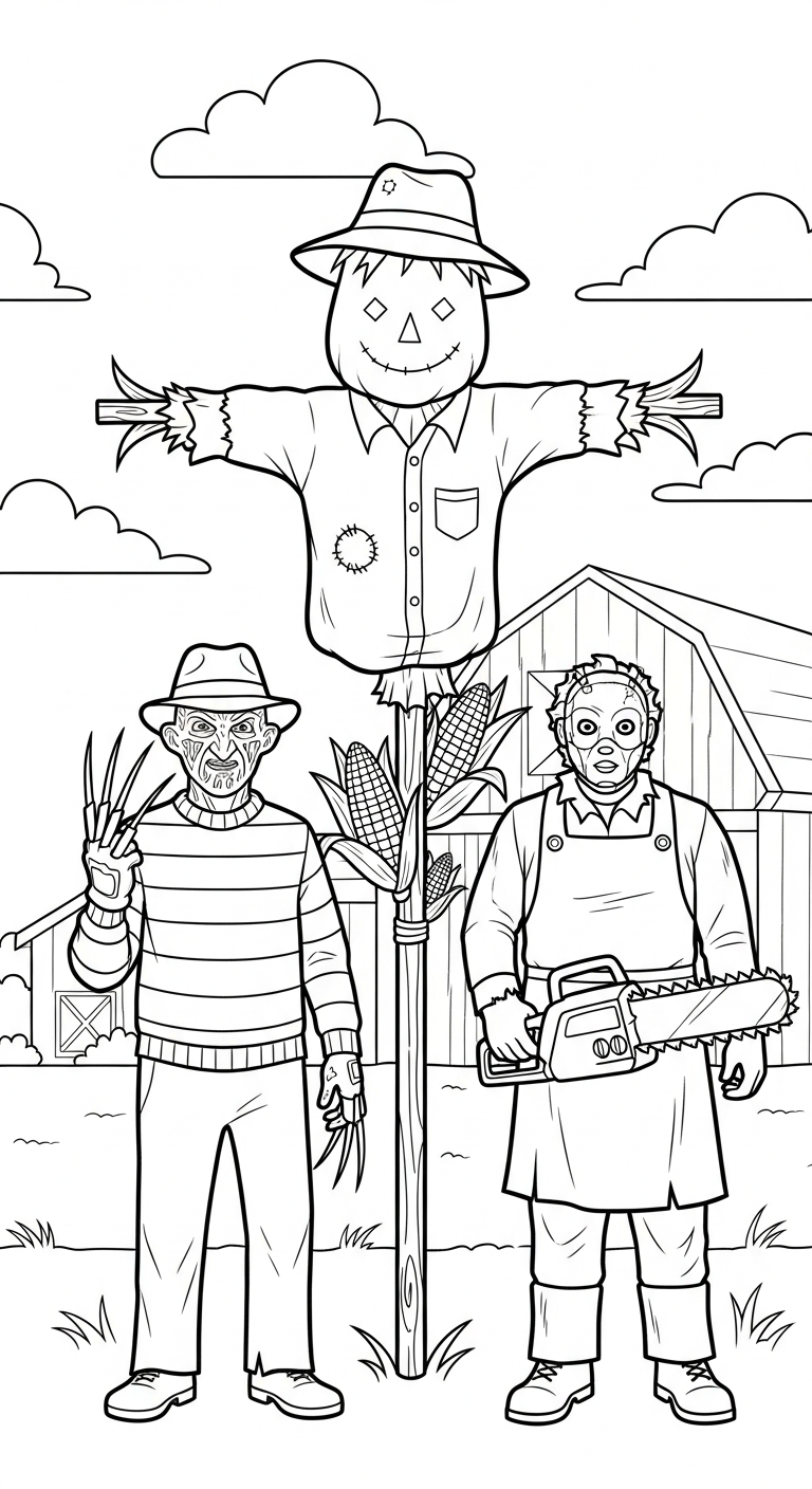 coloriage Freddy Krueger pour enfants a imprimer 1
