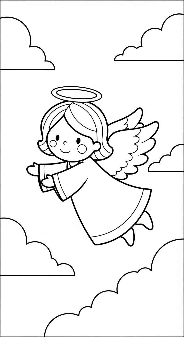 coloriage ange updated pour enfants à télécharger
