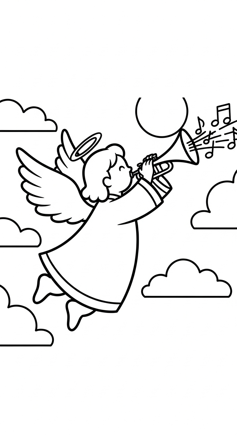 coloriage ange updated pour enfant à imprimer