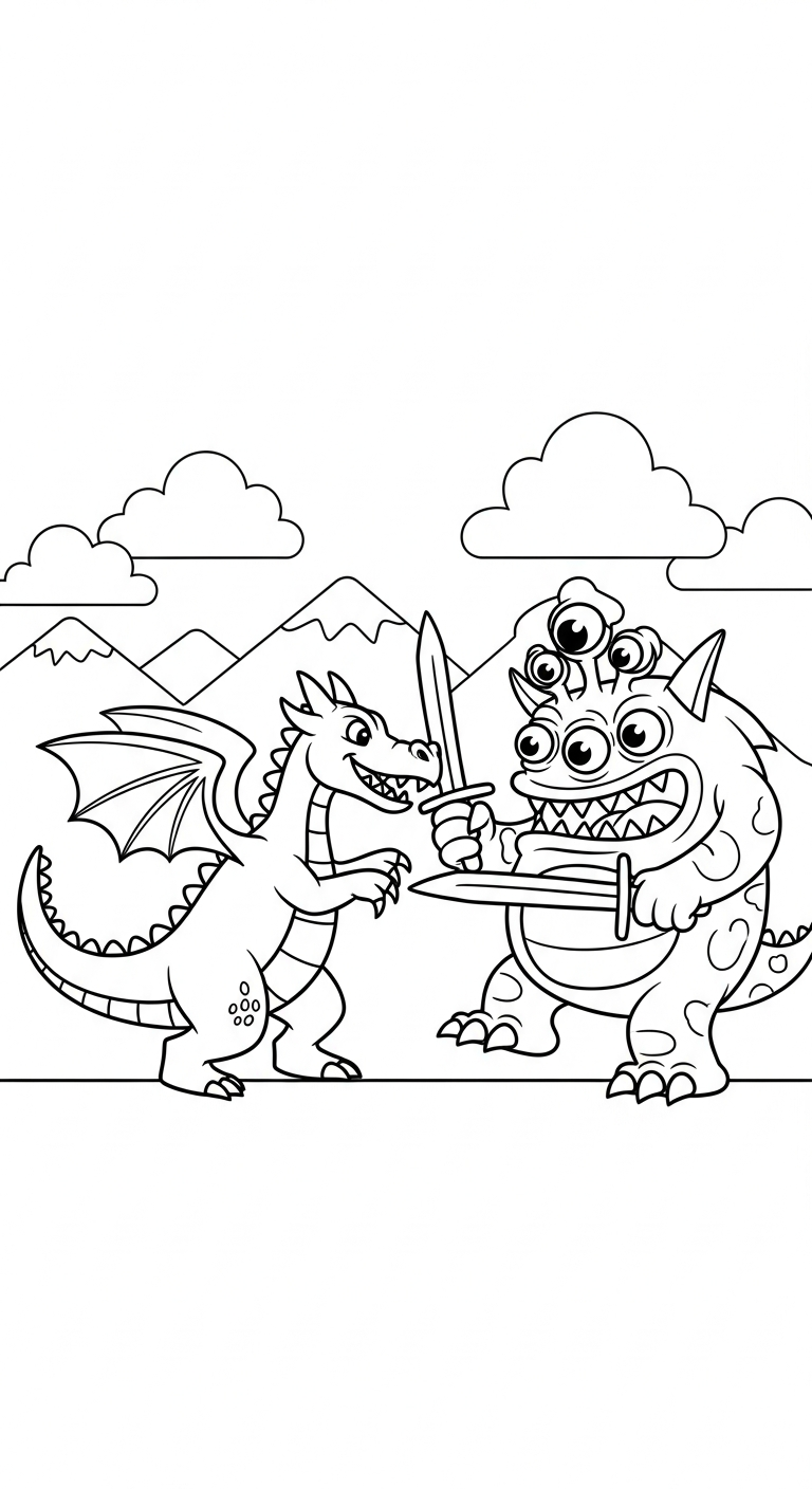 coloriage dragon updated à imprimer a4