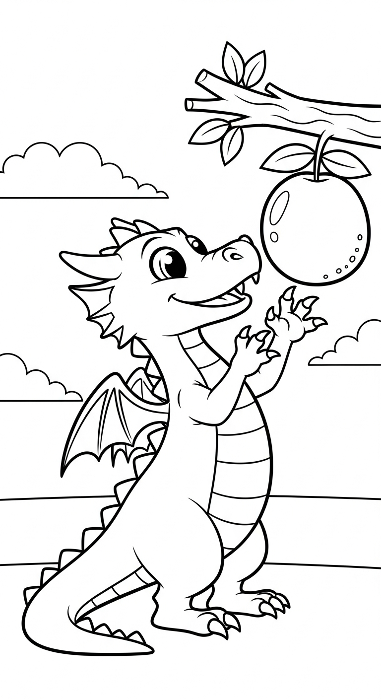 coloriage dragon updated à imprimer pour enfant de 3 ans