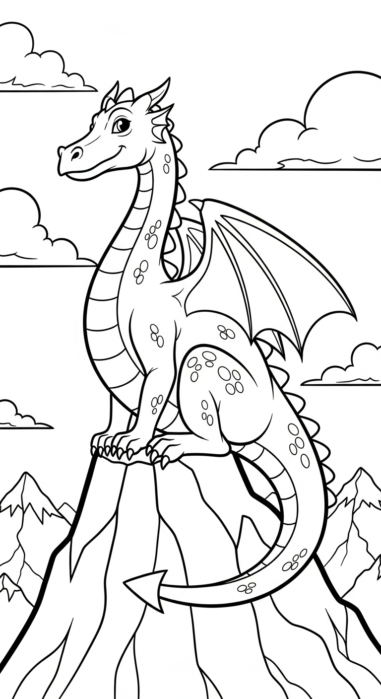 coloriage dragon updated à imprimer pour enfant de 10 ans