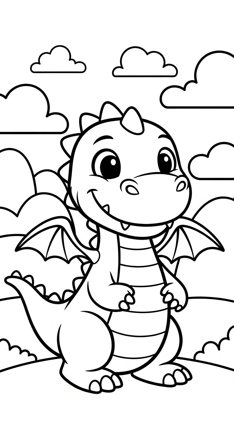 coloriage dragon updated à imprimer a4 1