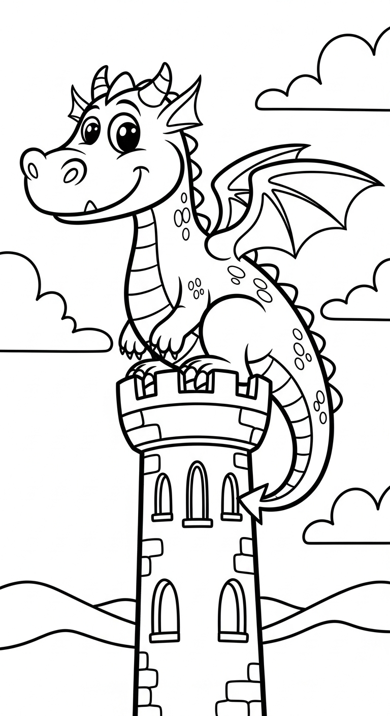 coloriage dragon updated pour bebe a imprimer