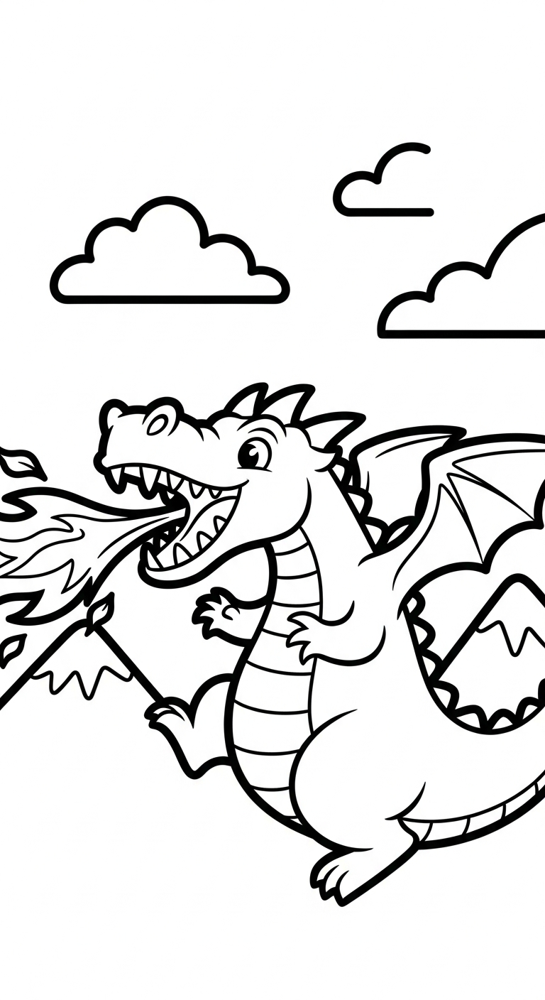 coloriage dragon updated pour enfant de 6 ans