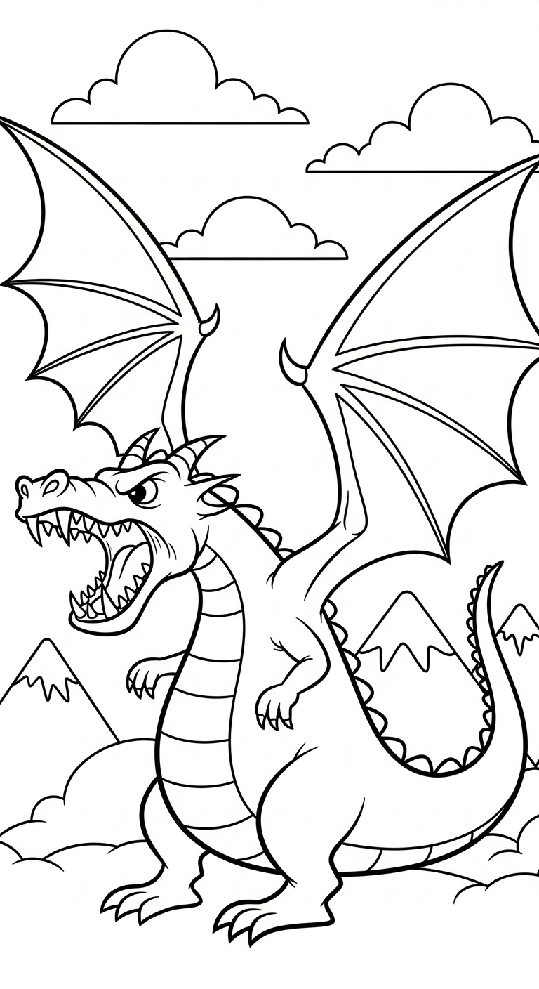 coloriage dragon updated pour enfant a imprimer gratuit