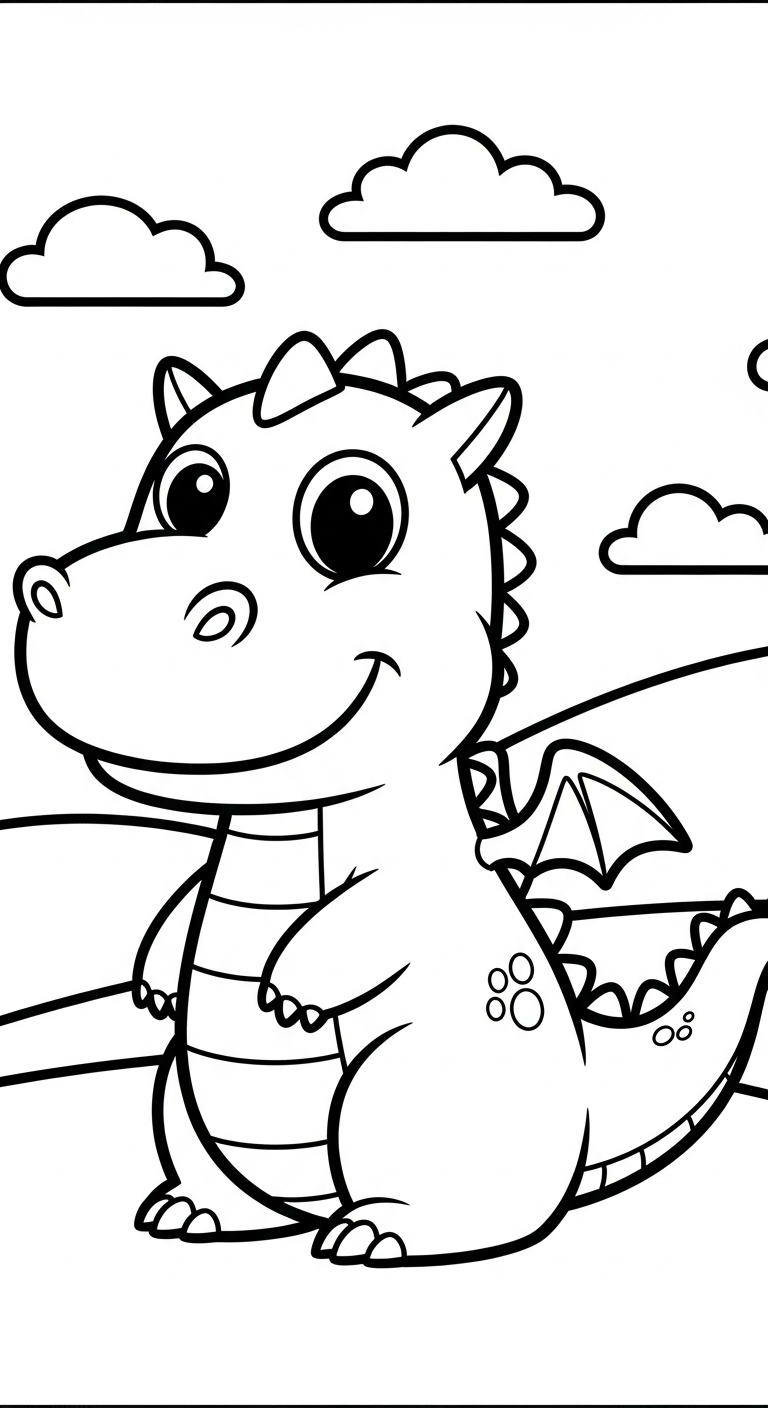 coloriage dragon updated pour enfant de 3 ans