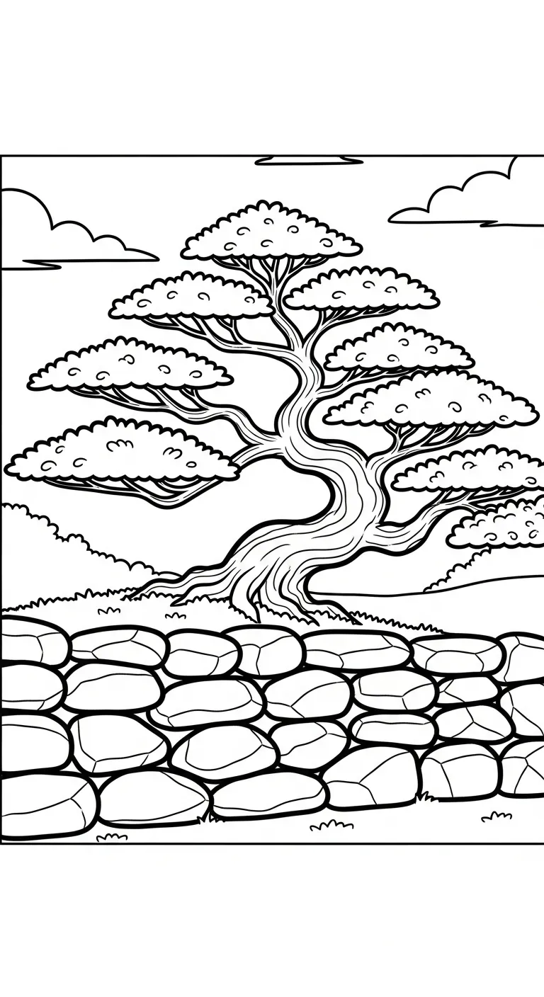 coloriage Bonsaï pour enfant de 2 ans