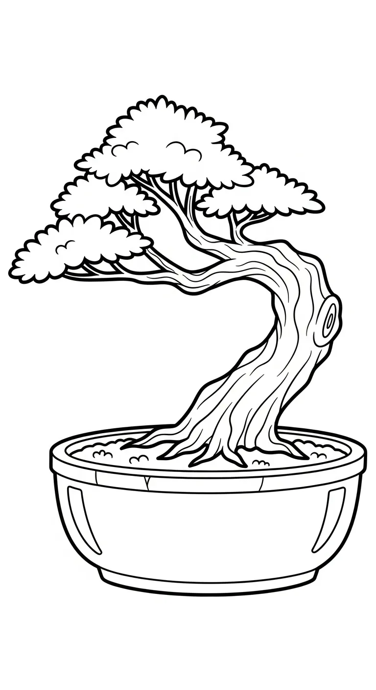 coloriage Bonsaï pour enfant de 2 ans 1