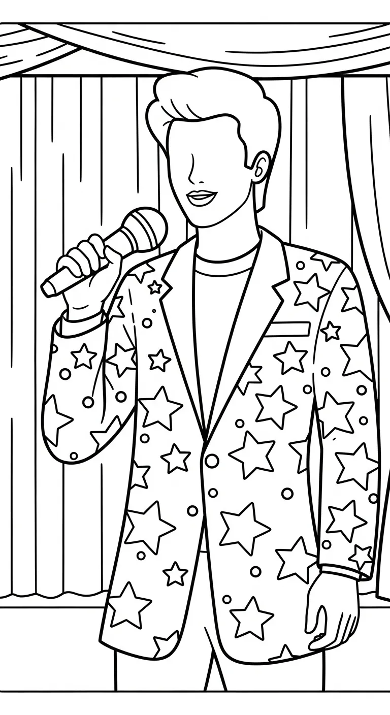 coloriage Chanteuse pour enfant de à imprimer