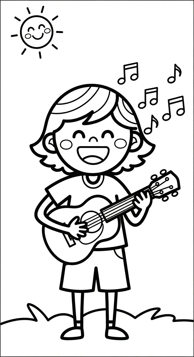 coloriage Chanteuse pour enfant à imprimer