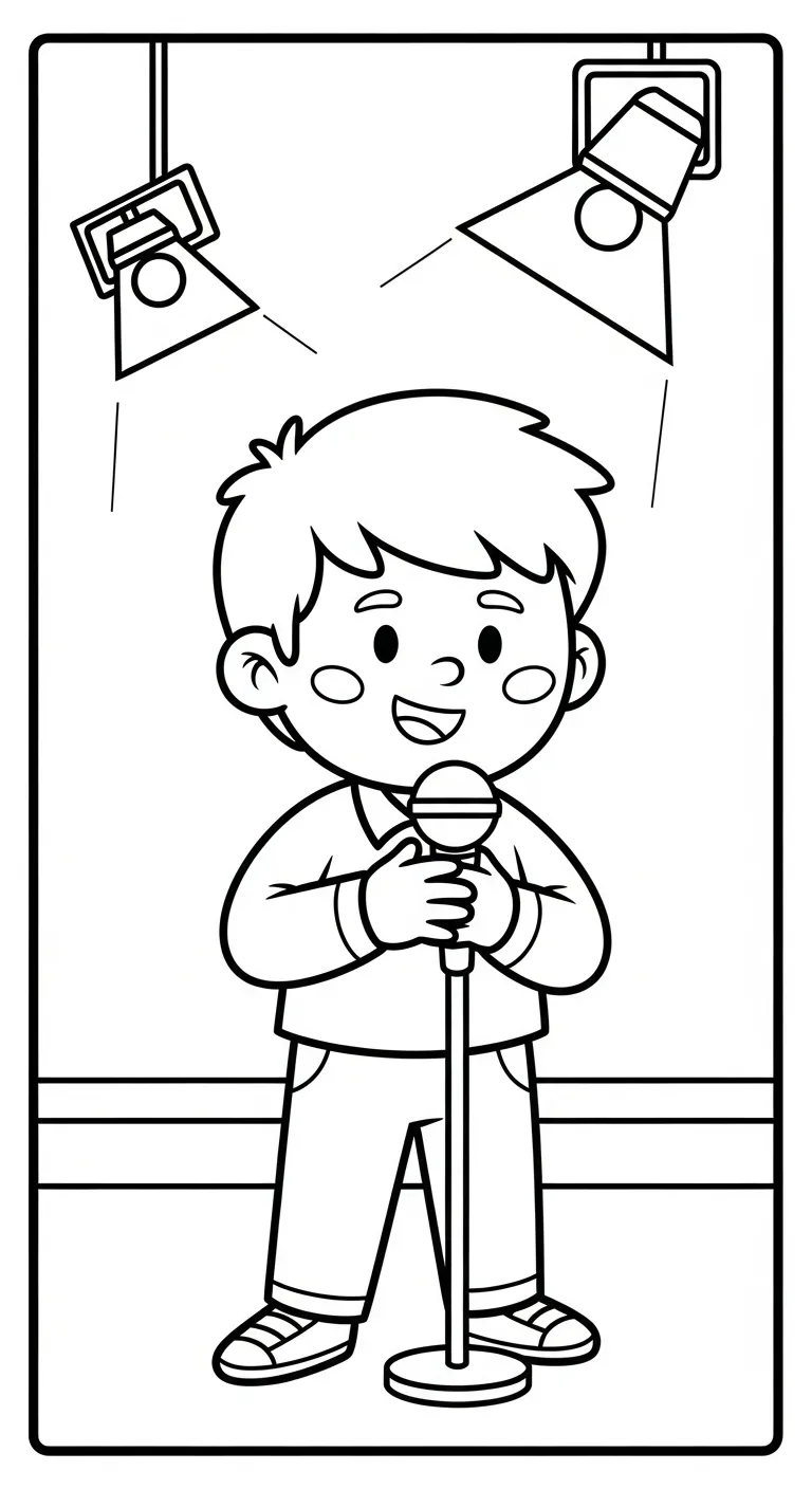 coloriage Chanteuse pour enfants à télécharger