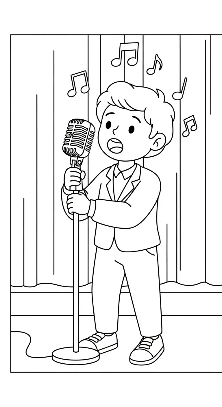 image pour coloriage Chanteuse enfant 2