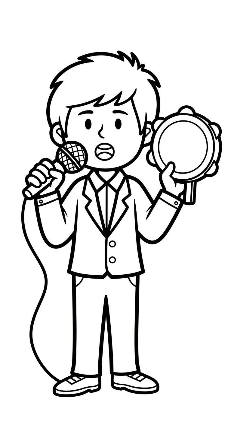 coloriage Chanteuse à imprimer pour enfant de 6 ans 1