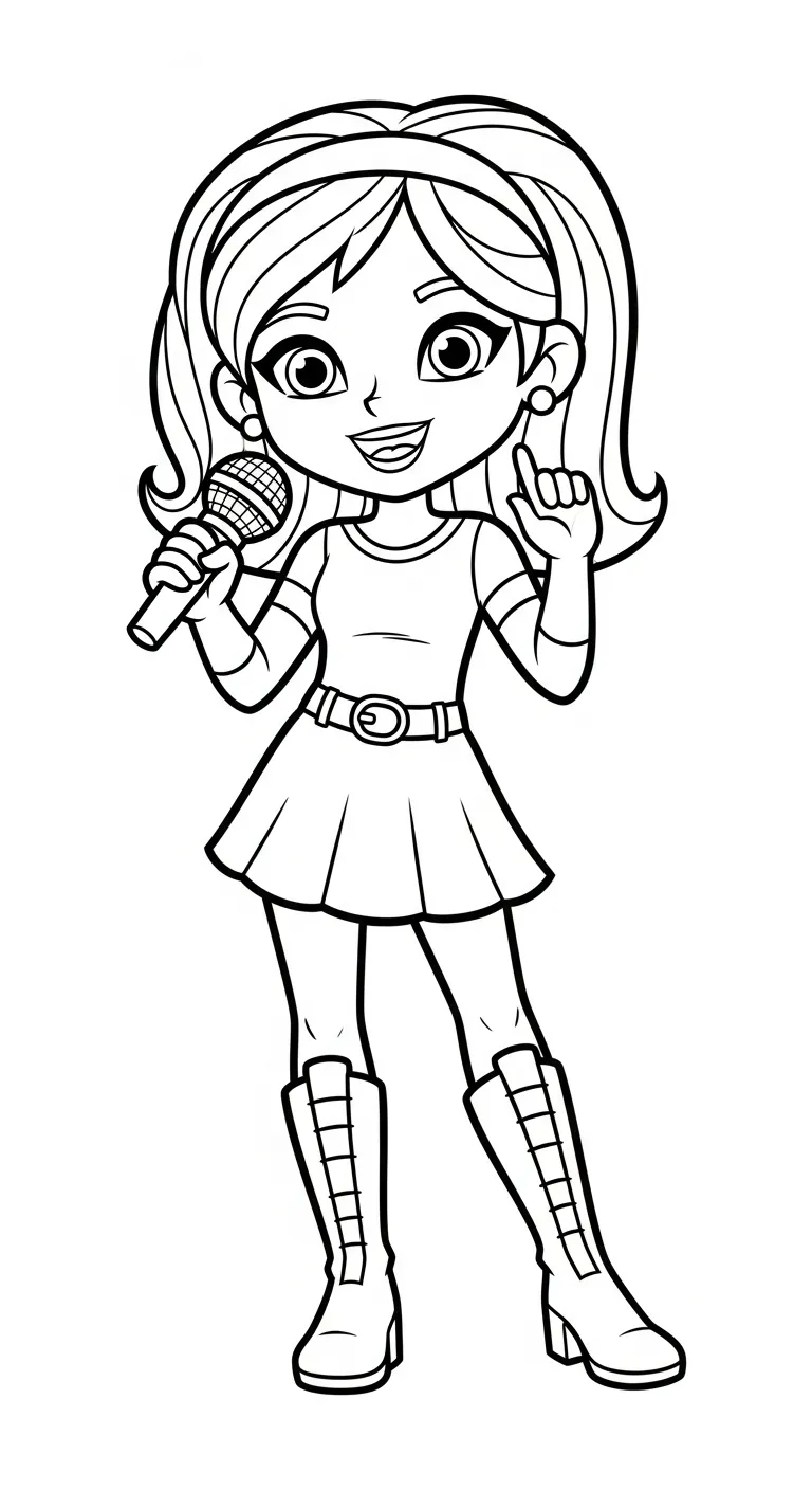 coloriage Chanteuse pour enfant de 6 ans