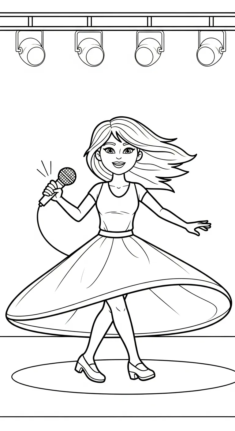 coloriage Chanteuse de pour enfants
