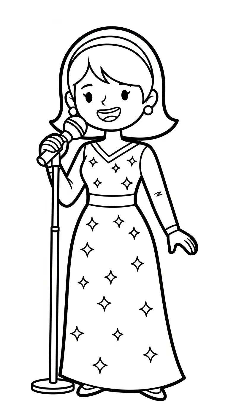coloriage Chanteuse educatif pour enfant