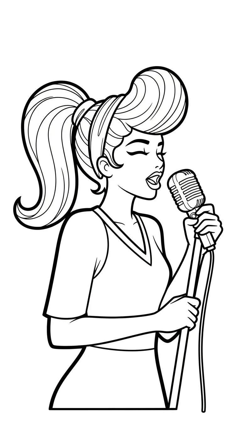 coloriage Chanteuse pour primaire