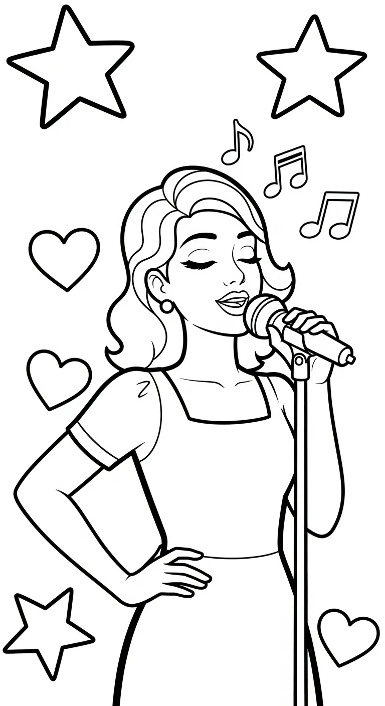 coloriage Chanteuse gratuit 1