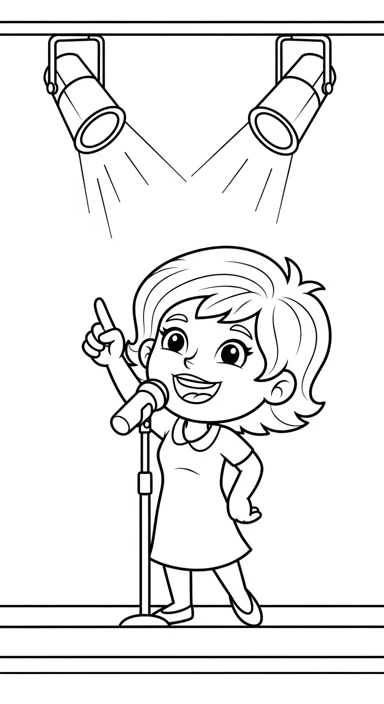 coloriage Chanteuse pour enfant de 2 ans 2