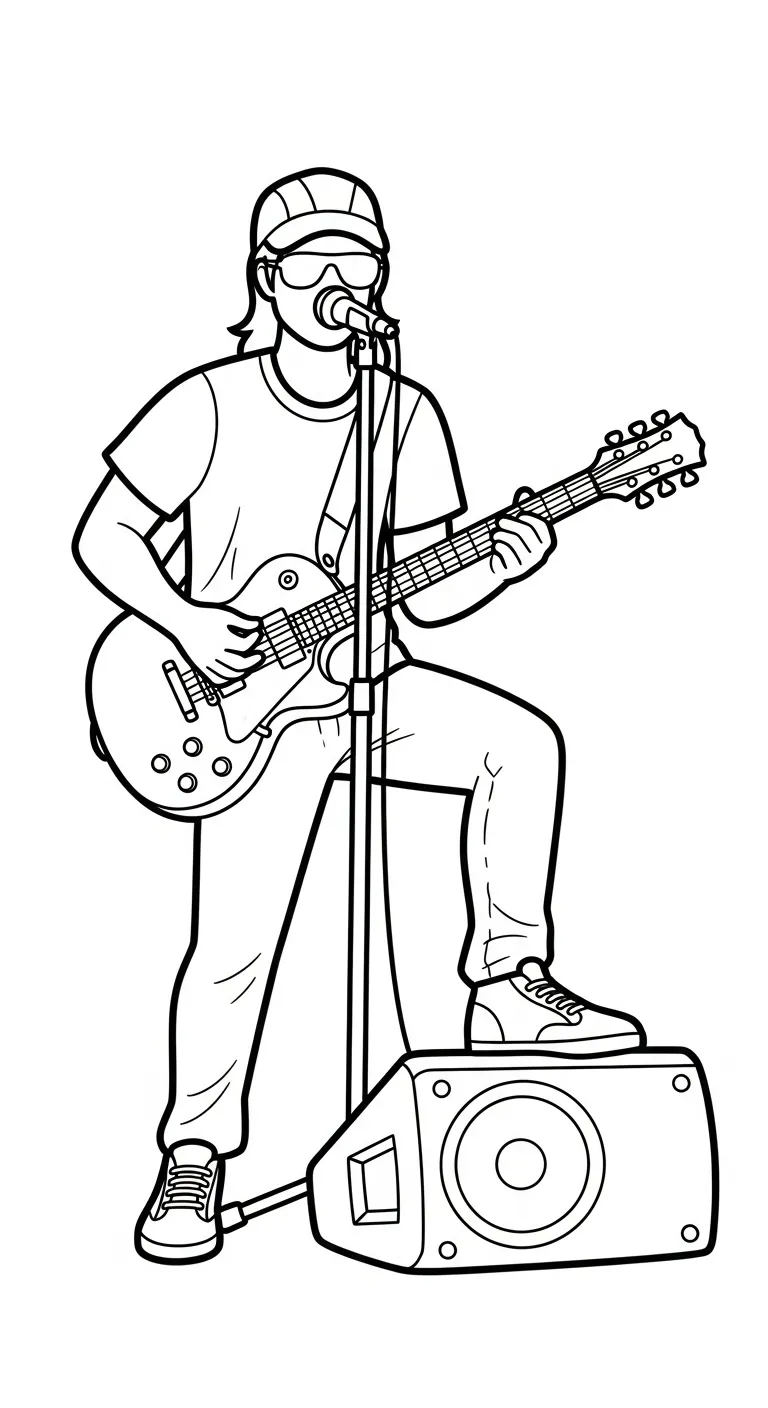 coloriage Chanteuse et decoupage 1