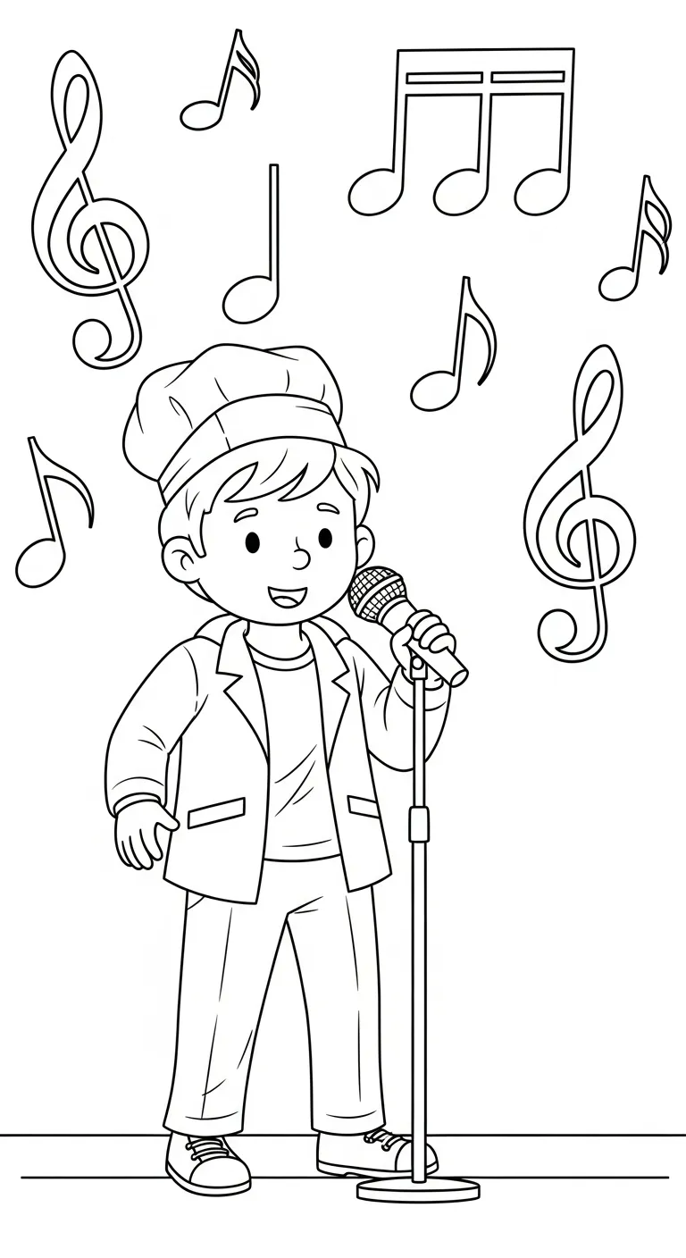 coloriage Chanteuse et decoupage 2