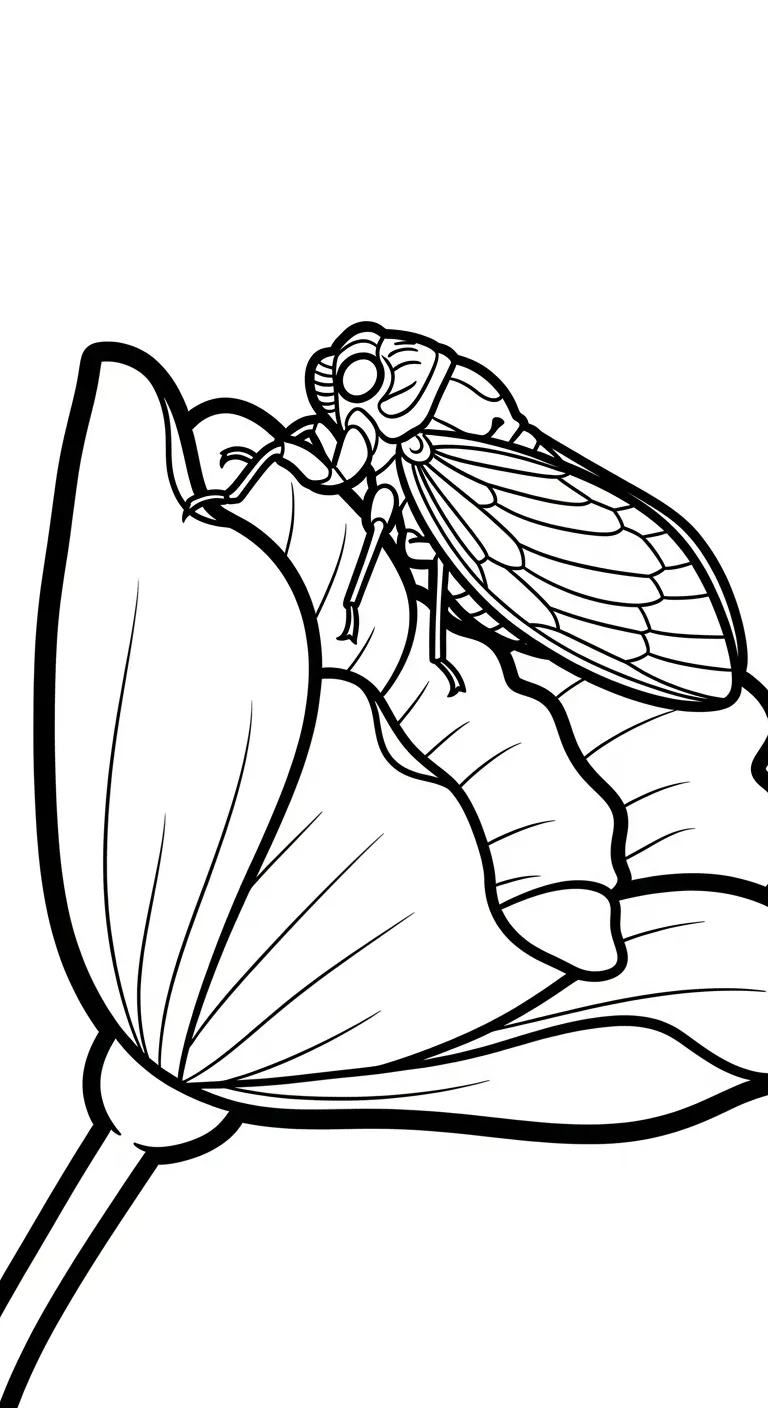 coloriage Cigale a imprimer pour enfant de 4 ans 1