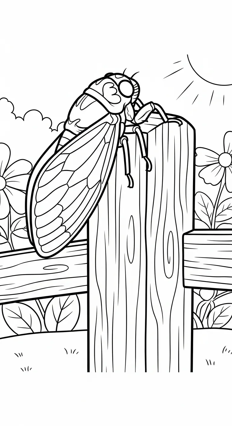 coloriage Cigale à imprimer pour enfant de 4 ans