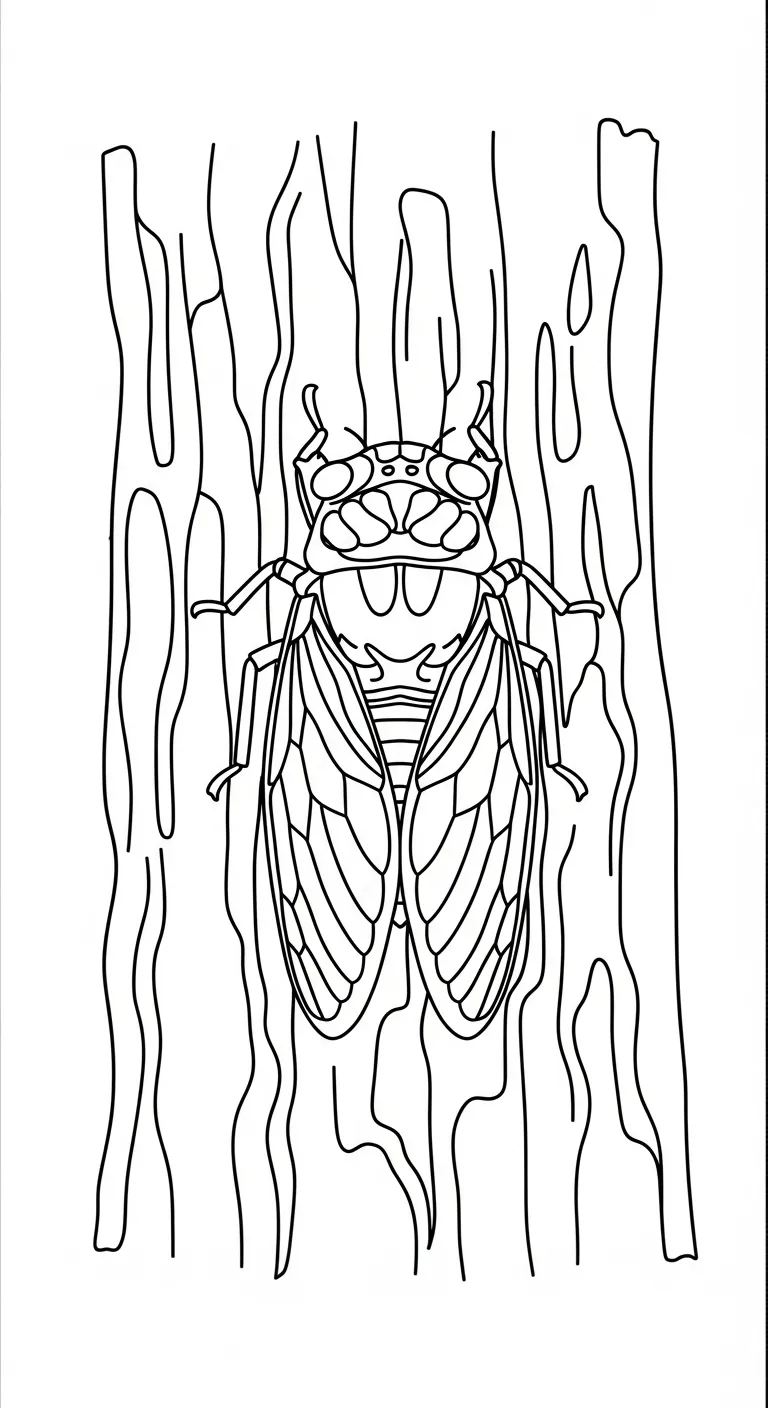 coloriage Cigale à imprimer pour enfant de 2 ans