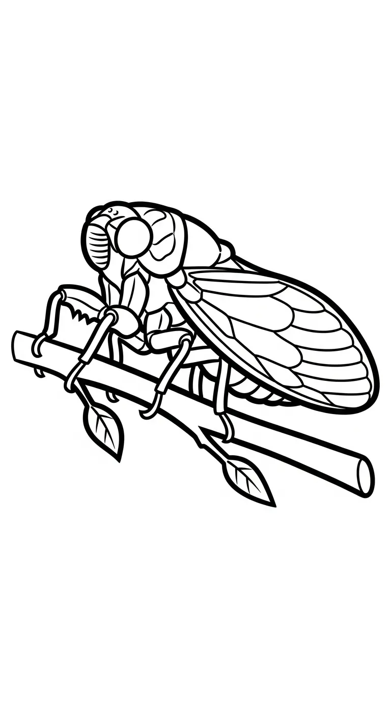 coloriage Cigale à imprimer pour enfant de 8 ans
