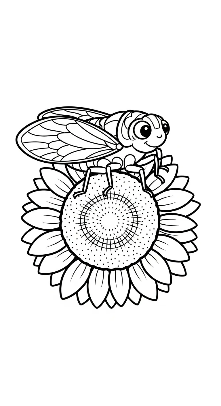 coloriage Cigale a imprimer pour enfant de 4 ans