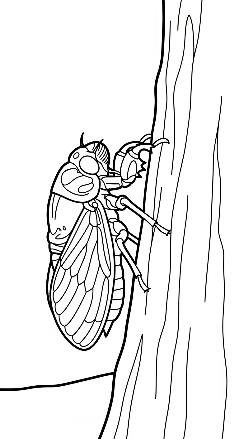 coloriage Cigale pour enfant de 3 ans
