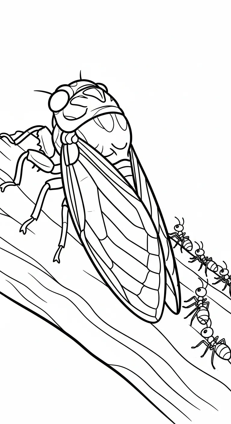 coloriage Cigale à imprimer pour enfants